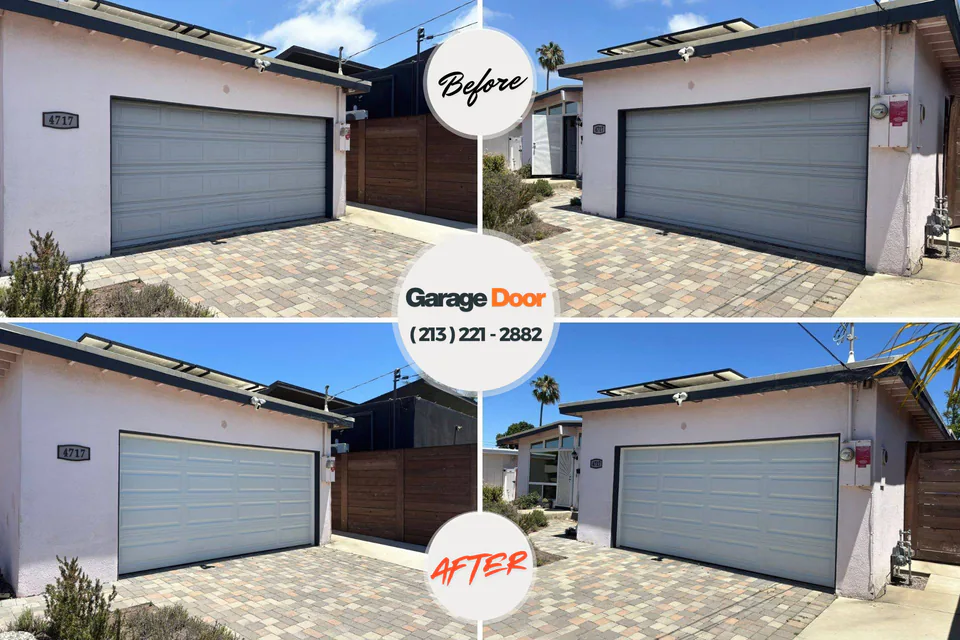 Before and after: garage door repair Warrenton, GA